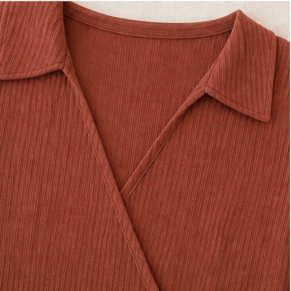 Rust Wrap Blouse - Picture 4 of 6